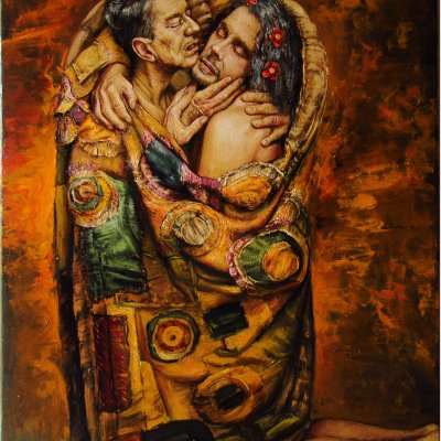 modern look at the picture of Klimt kiss