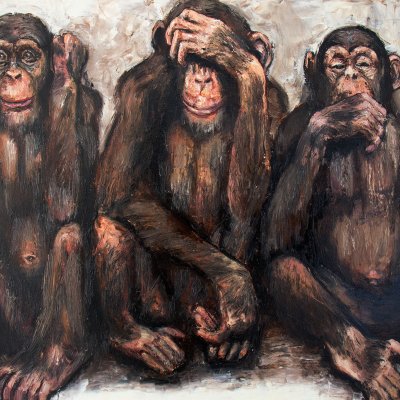 I do not see. I can not hear. I do not speak. | monkeys