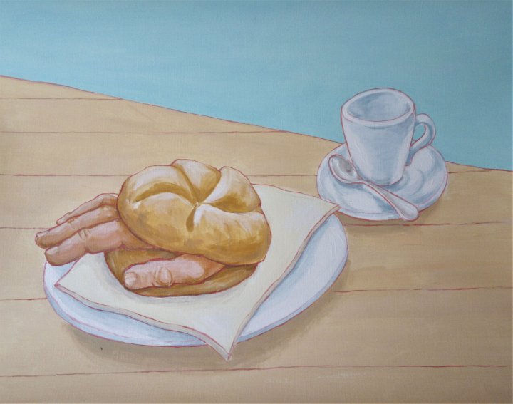Frühstück mit Handsemmel