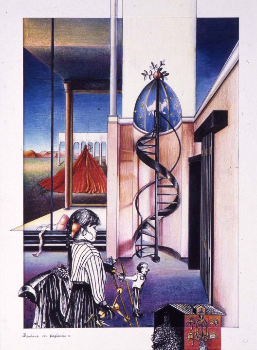 Kleines Mädchen mit Clown